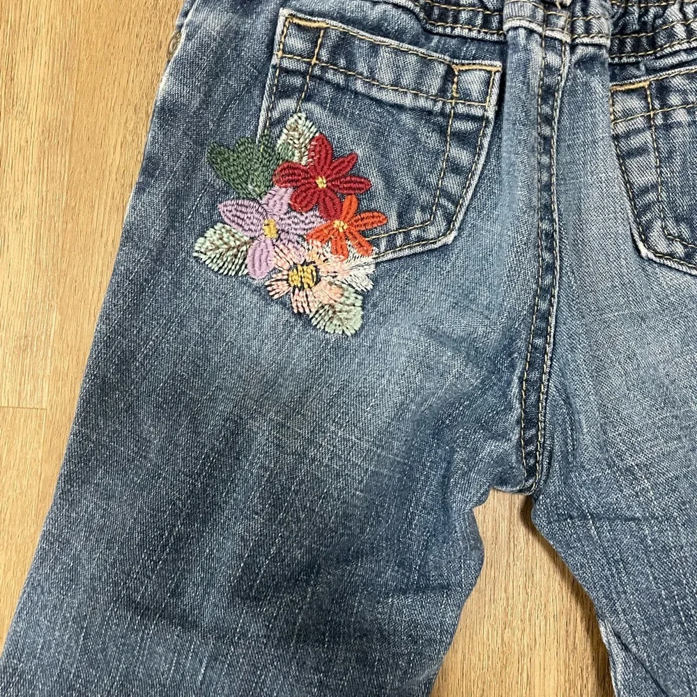 Embroidered‎ floral Blue Denim toddler Jeans size 18-24m